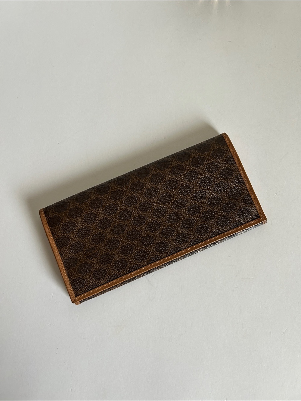 Celine Brown Patterned Long Card Holder Wallet